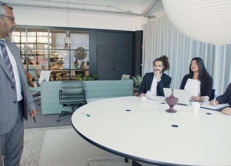 Property professionals in a partner meeting